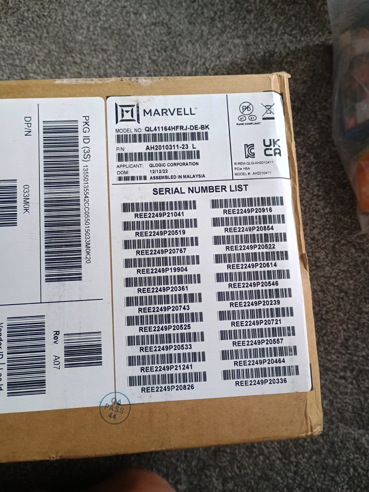 MARVELL QL41164 – Quad Port Ethernet PCIe Network Card – 20 Pack Dell