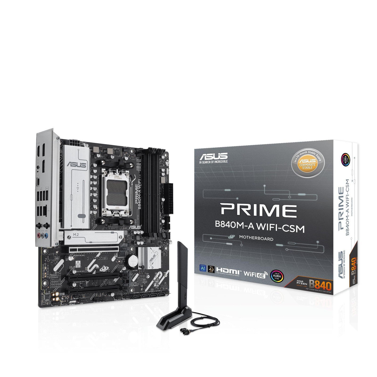Asus PRIMEB840MAWIFICSM Motherboard AM5 Micro ATX WiFi 6E