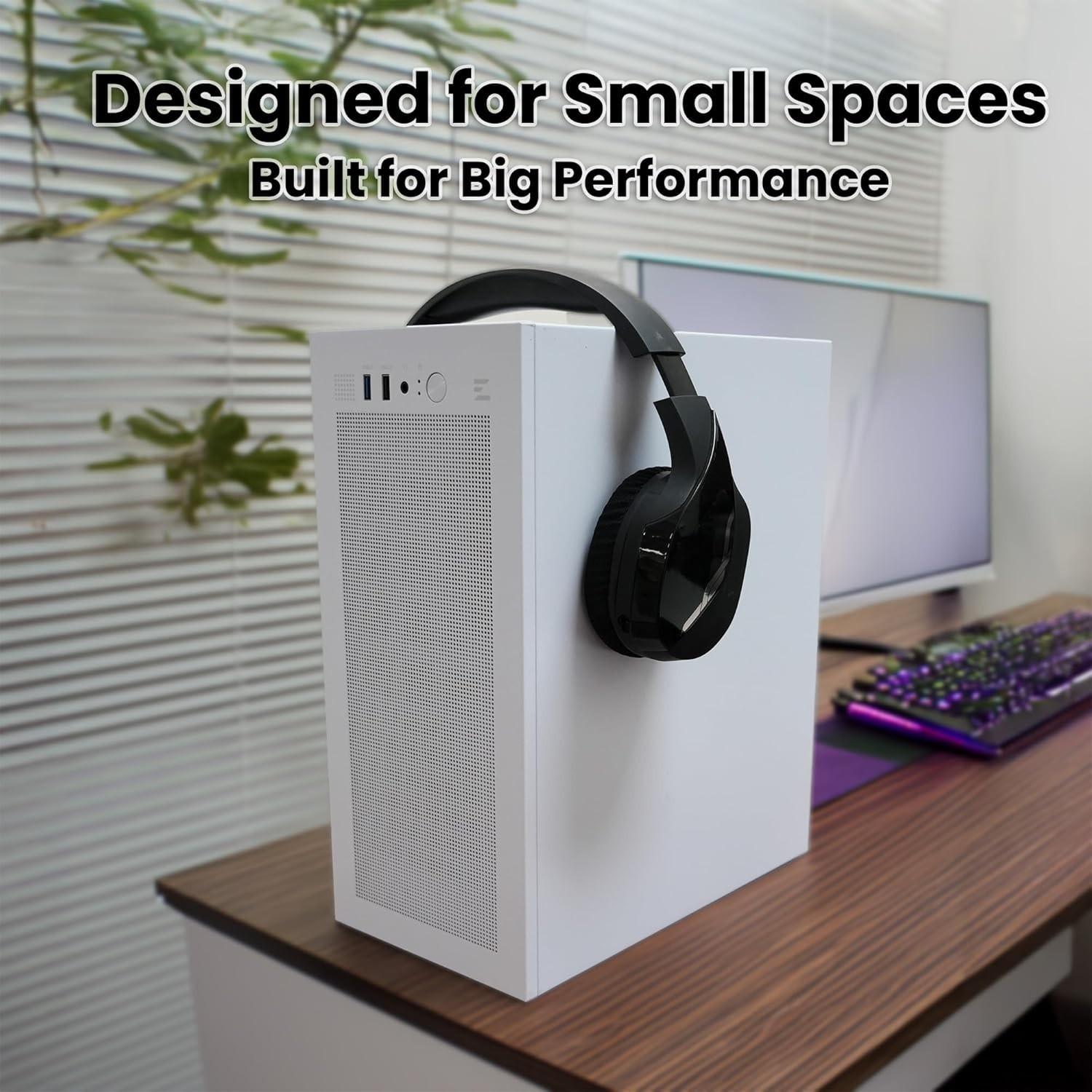 Sleek Mini Tower Case for Micro-ATX and Mini-ITX – White