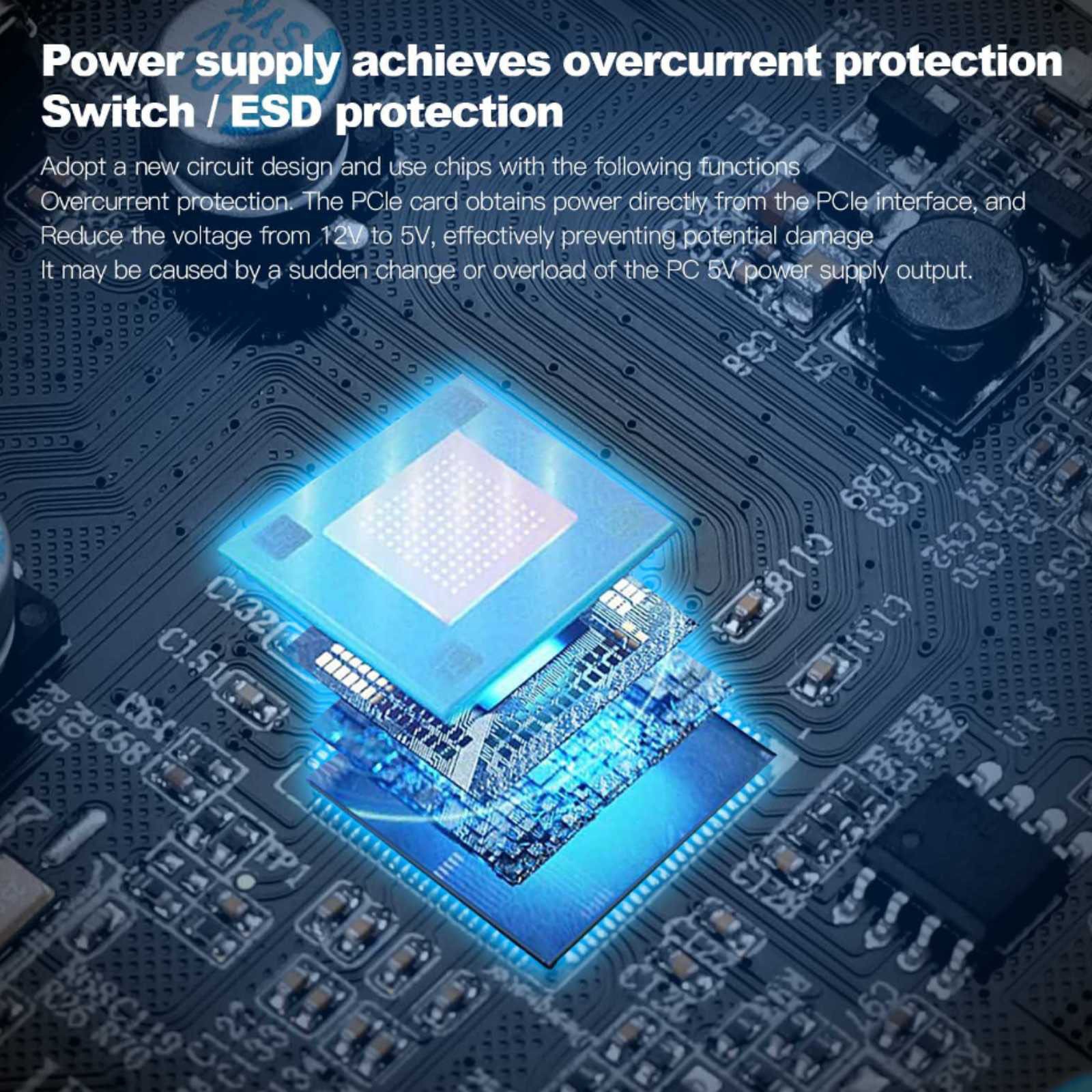 5 Ports Desktop Expansion Card 20G USB 3.2 Gen 2 2*USB-A 3*USB-C For Win 7/8/10