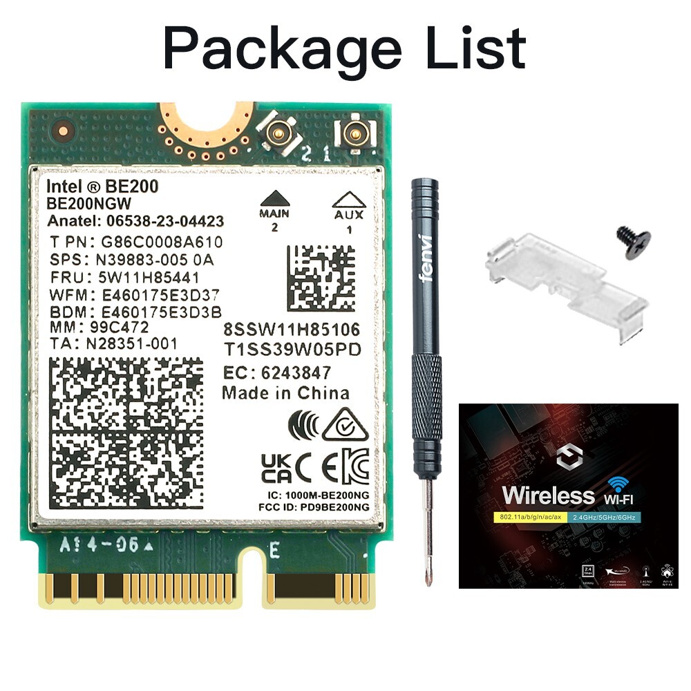 Intel WiFi 7 BE200NGW NGFF M.2 WiFi Card Tri-band Bluetooth 5.4 Wireless Card PC