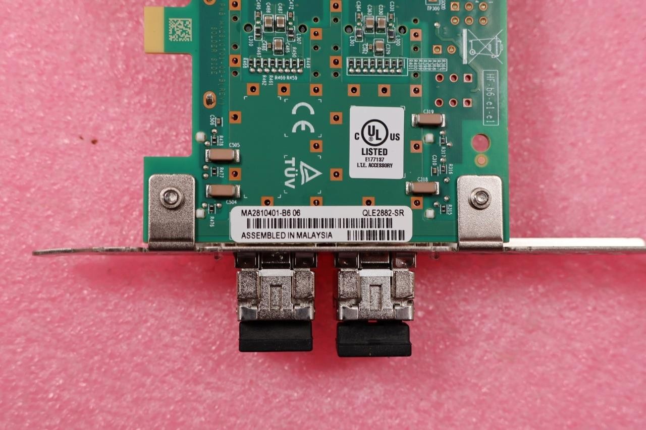 Qlogic Marvell QLE2882-SR With 2X 64GB FC SFP’s PCI-e HBA Adapter
