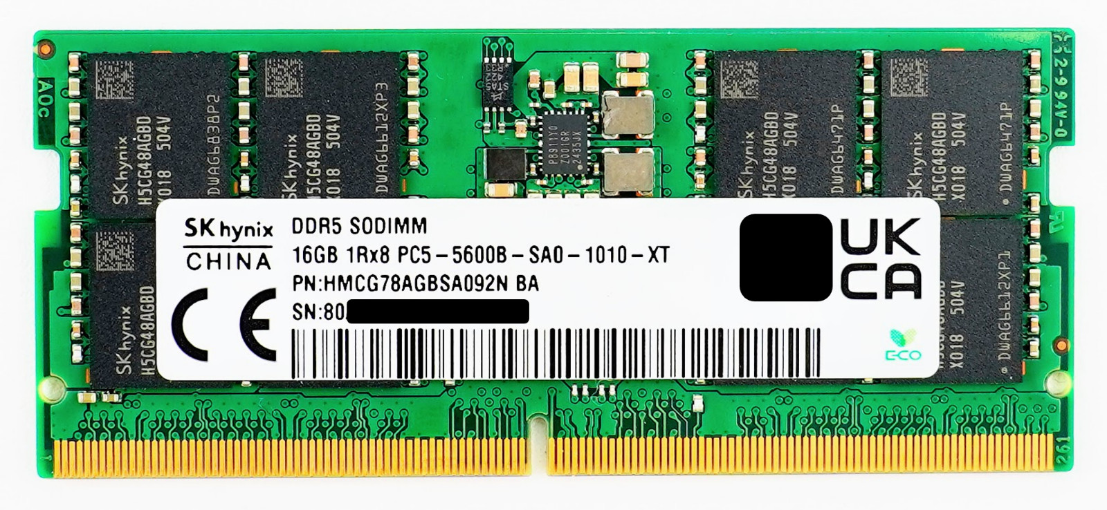 SK hynix 16GB DDR5 SODIMM 5600 Mhz 1Rx8 Laptop RAM Memory HMCG78AGBSA092N 1 Yr W