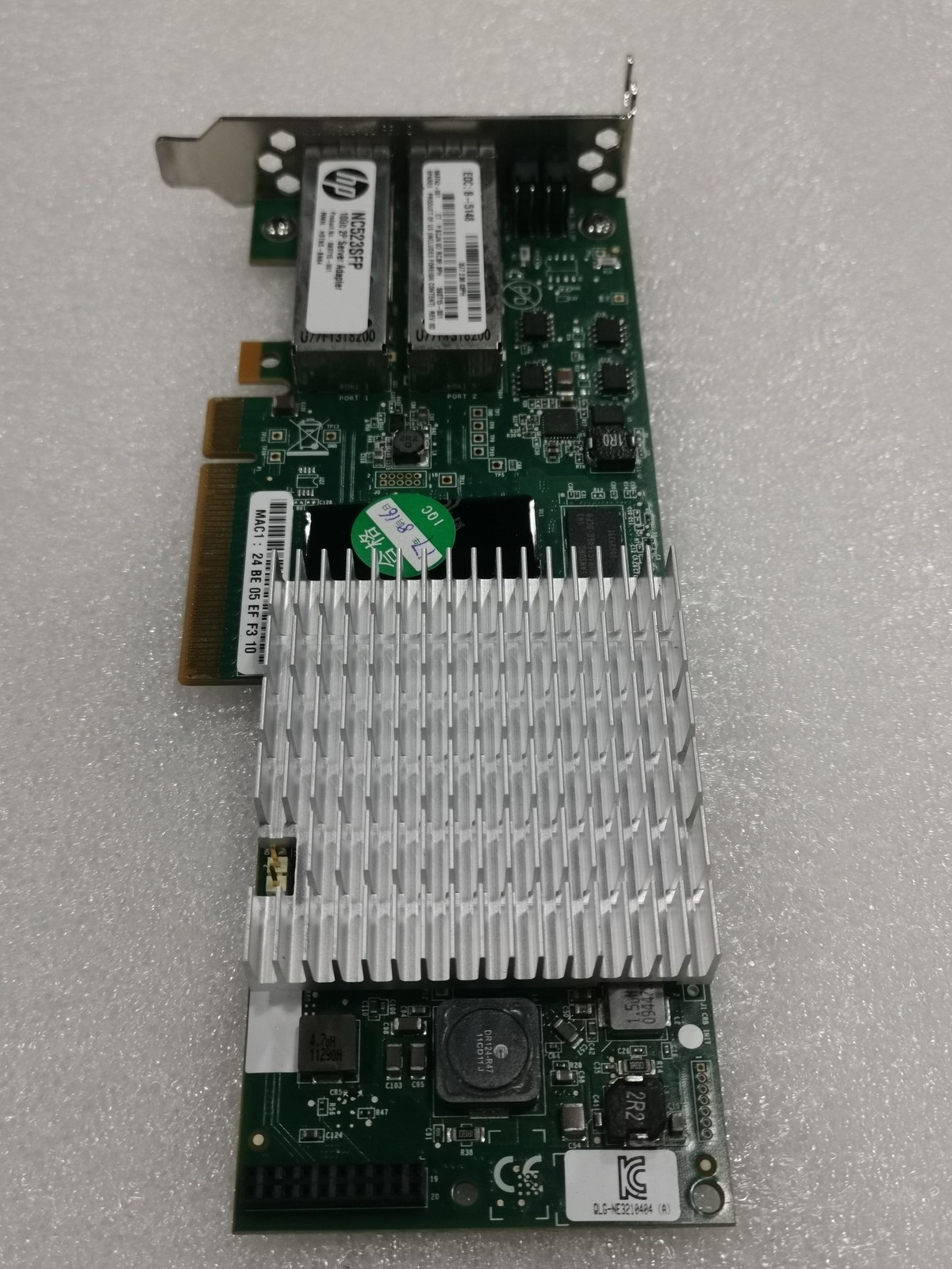 HP NC523SFP QLE3242-HP Dual Port 10Gb Ethernet 10GbE SFP+ PCI-E NIC Network