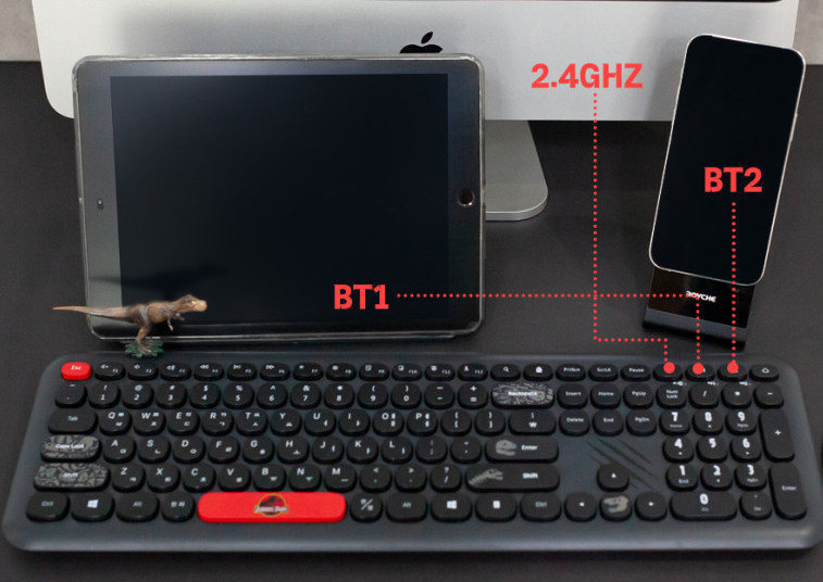 Royche Universal Jurassic Park Wireless Keyboard Multi-Pairing Genuine