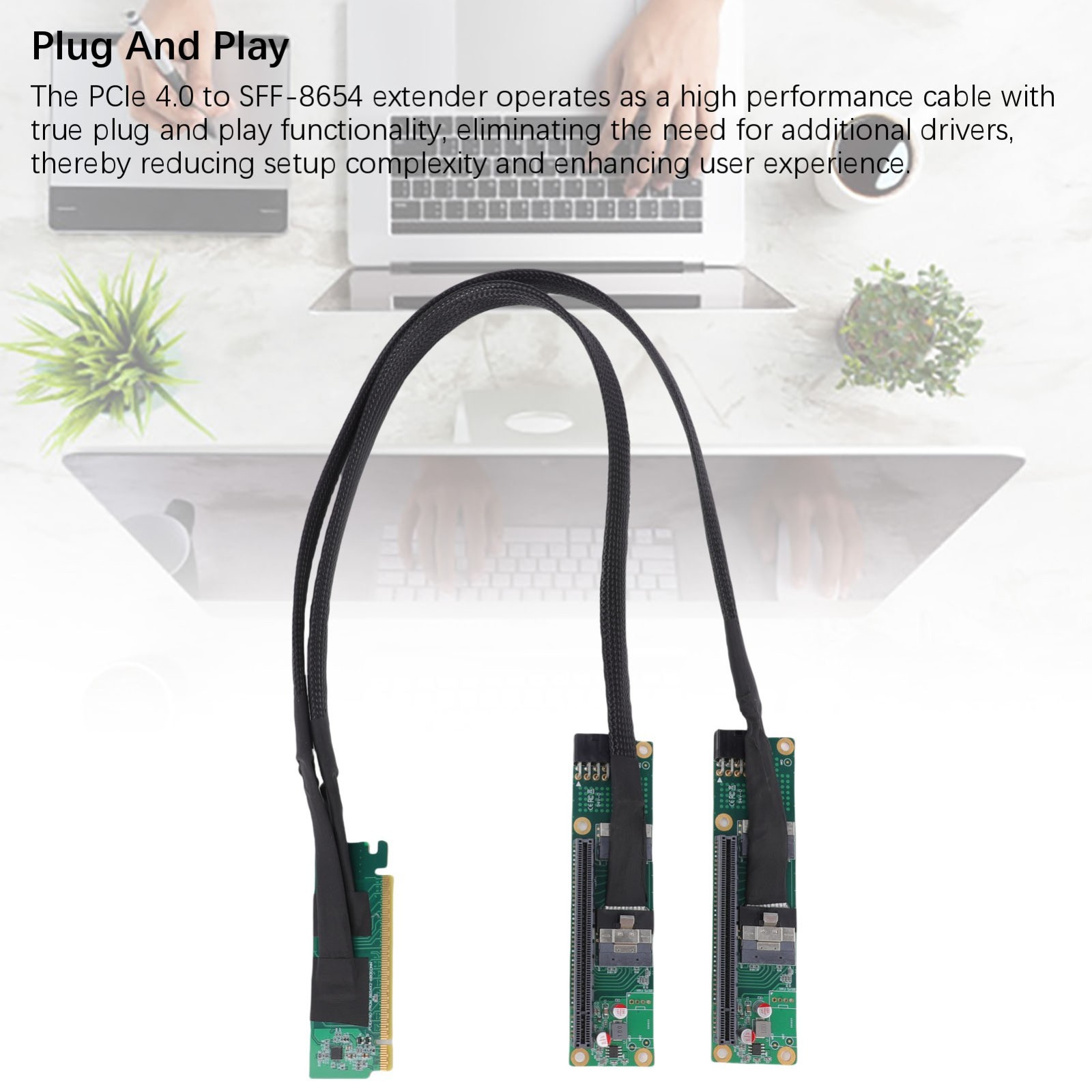 PCIe 4.0 X16 to SFF-8654 X2 Adapter Cable High Performance PCIe 4.0 to SFF-8654