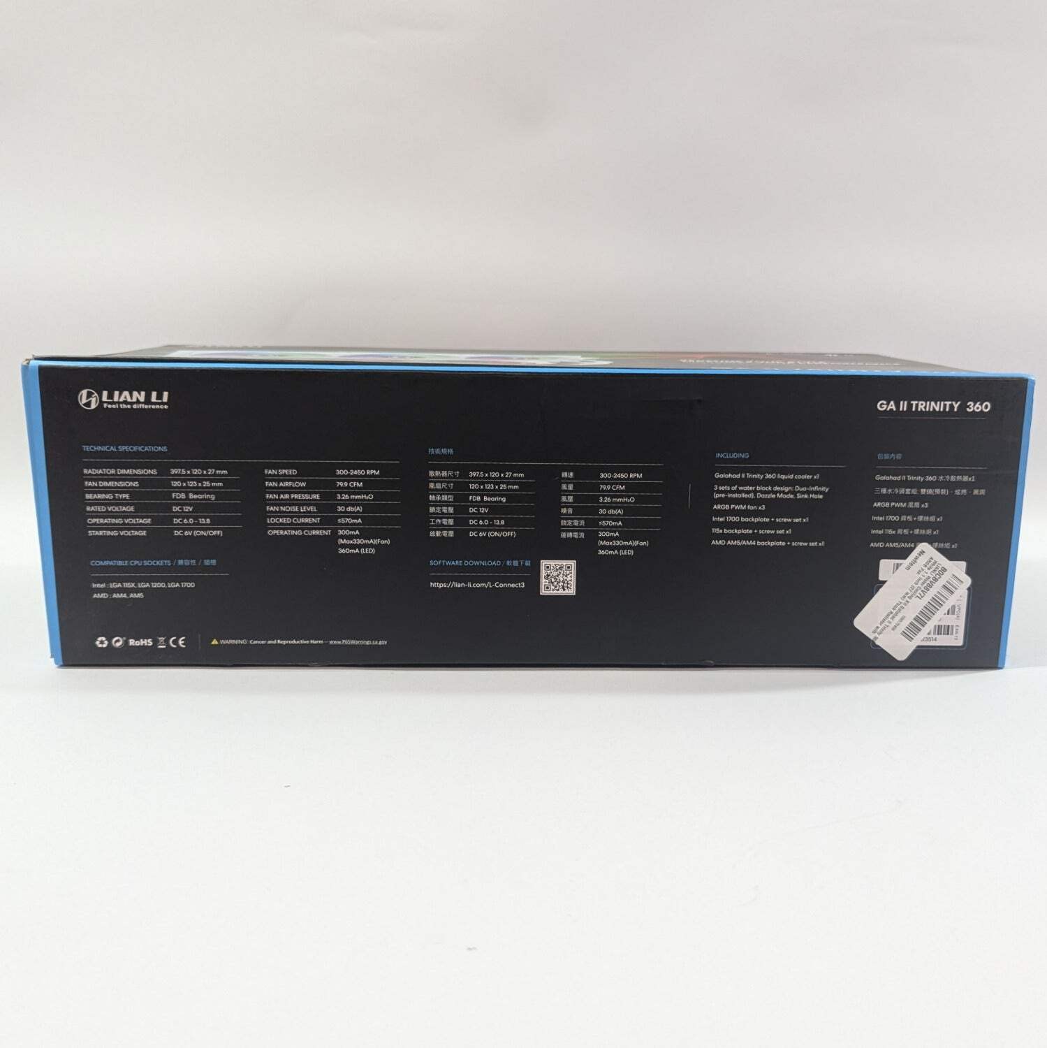 New Lian LI GA II Trinity Performance 360 CPU Liquid Cooler (AIO) GA2T36W