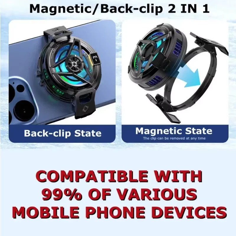 SL17 Magnetic Phone Cooler 2in1 Semiconductor Cooling Fan for iOS Android