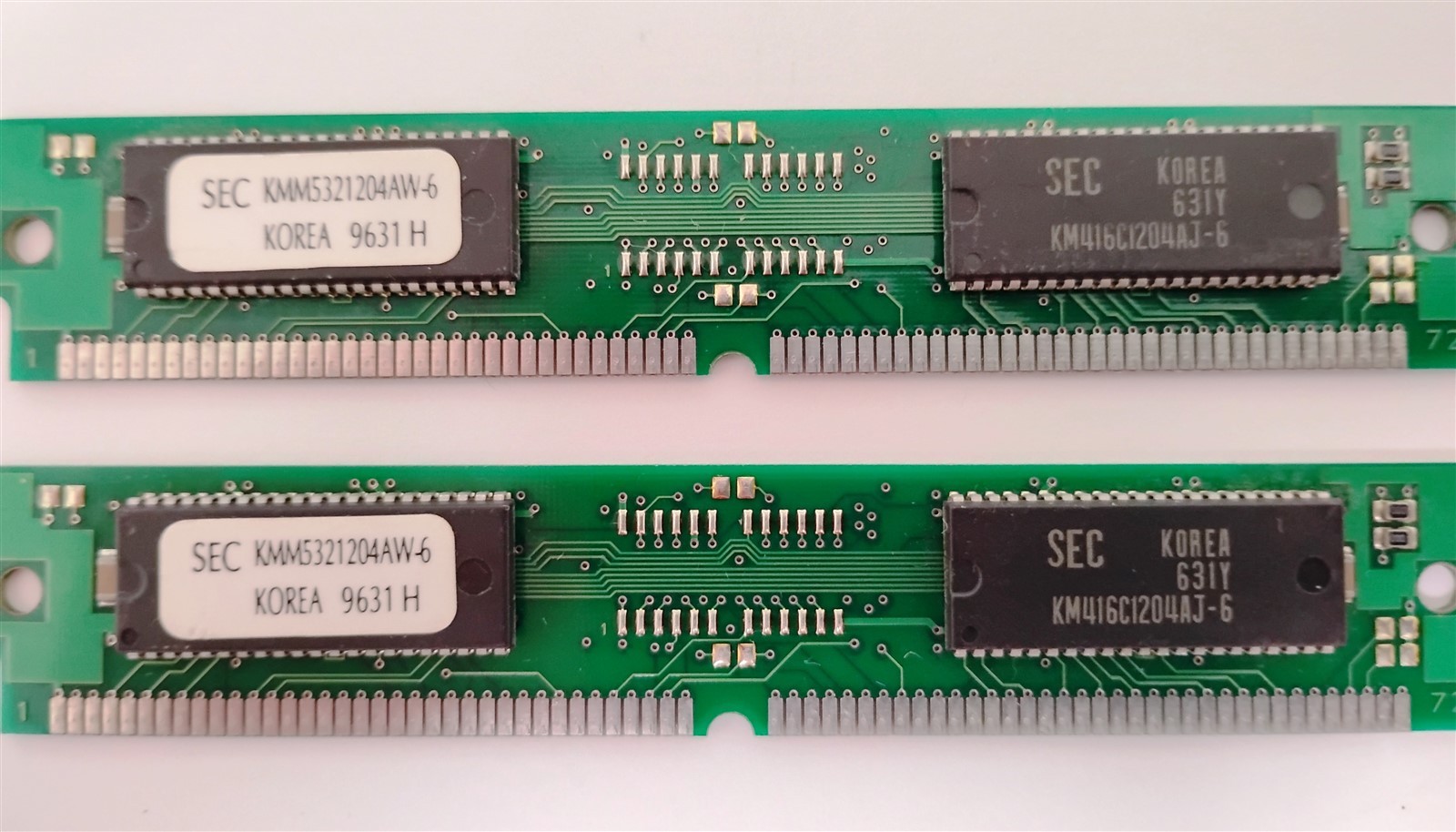 8MB 2x4MB 72-pin Simm EDO 60ns SAMSUNG KMM5321204AW-6 1Mx32 Non-Parity Ram Kit