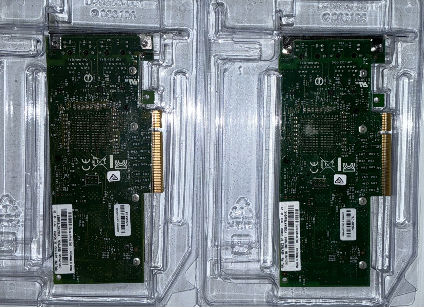Lot of 2 Lenovo X540-T2 49Y7972 10GbE Dual Port PCIe LP Adapter 00JY856
