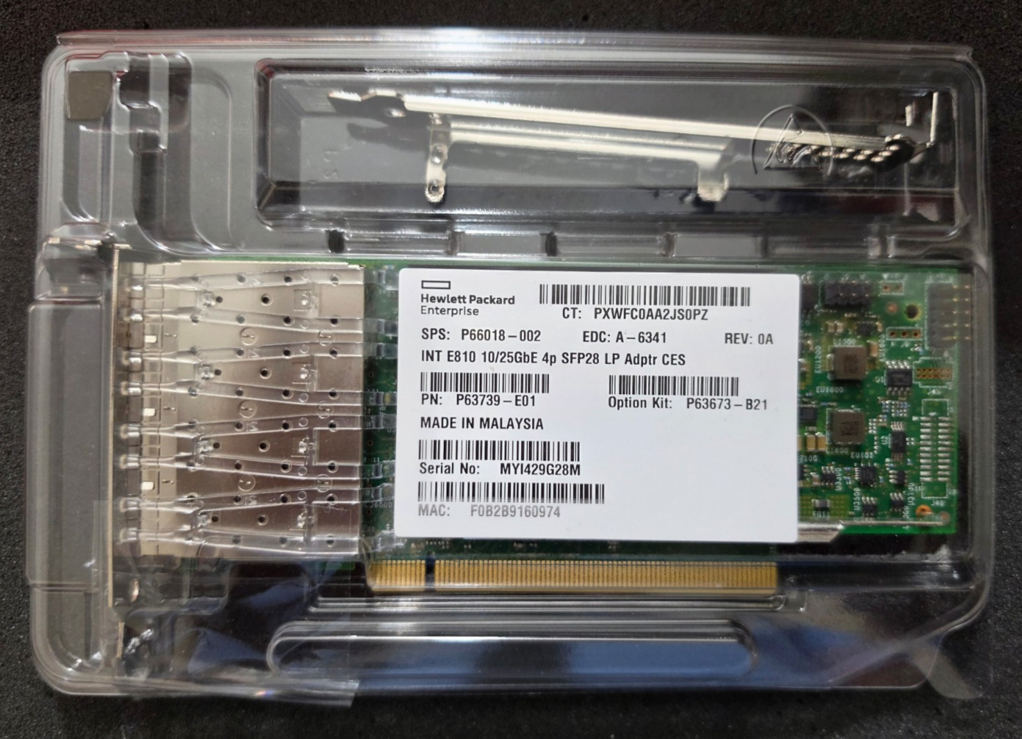 HP Intel E810-XXVDA4 Quad 4x 10/25GbE SFP+ SFP28 PCIe 4.0 x16 Network Card