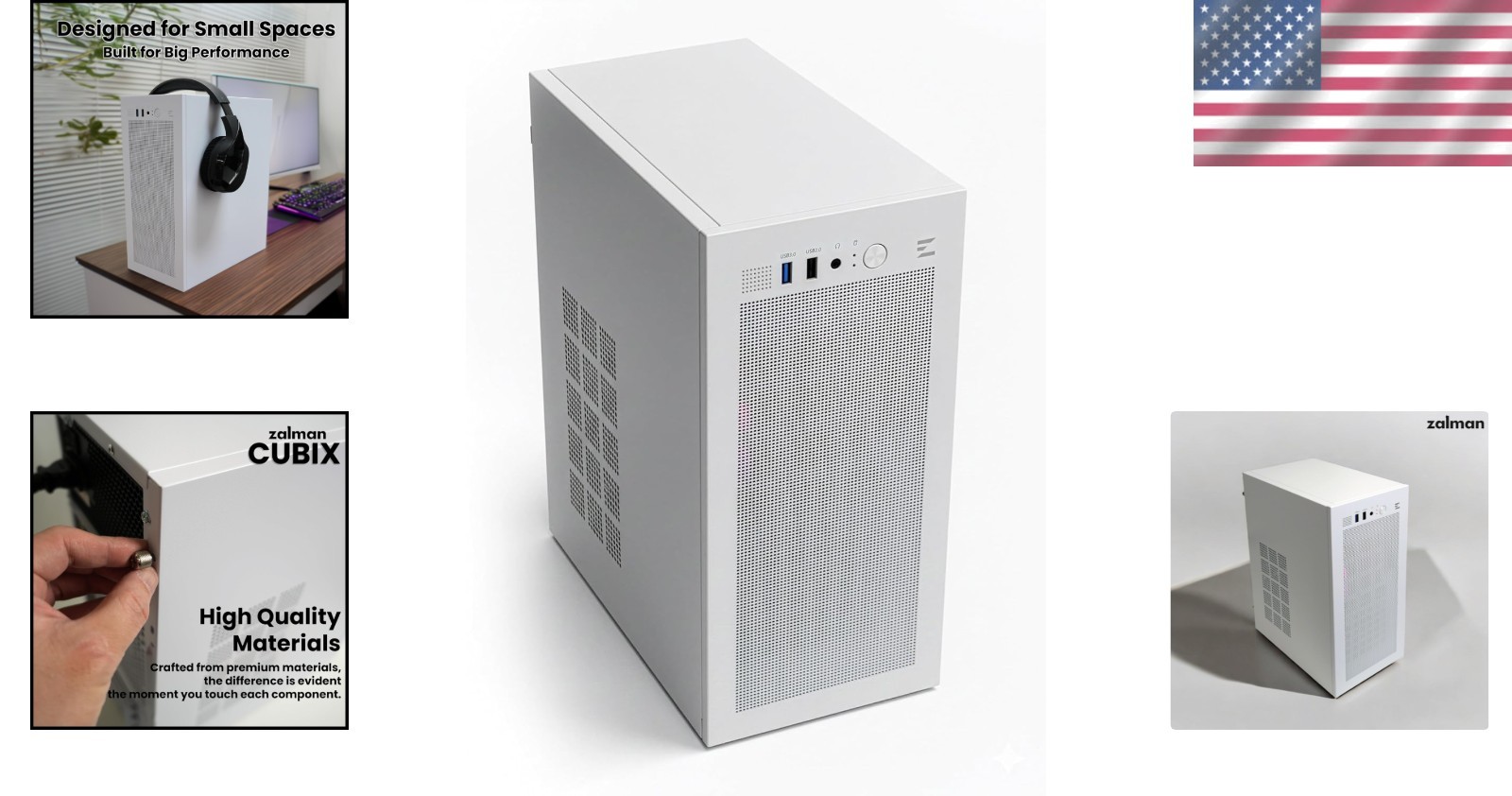Sleek Mini Tower Case for Micro-ATX and Mini-ITX – White