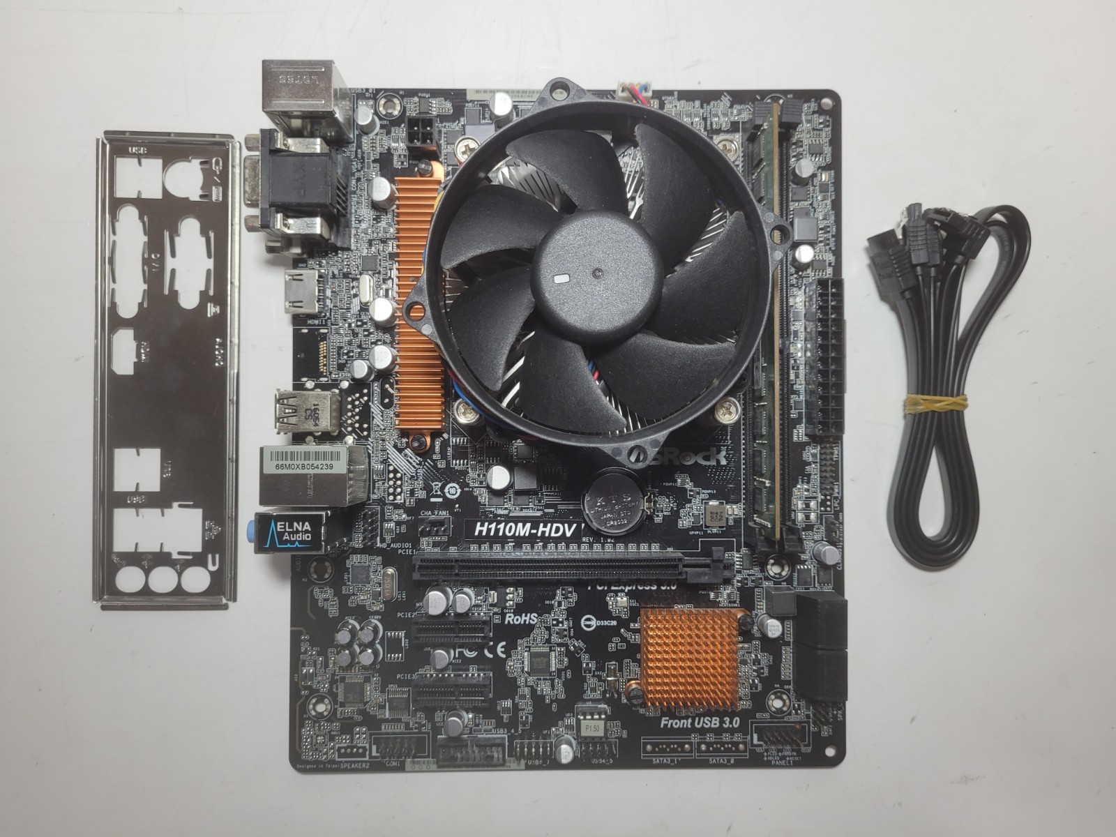 ASRock H110M-HVS Motherboard I5-6500 4GB RAM, IO Shield #1649