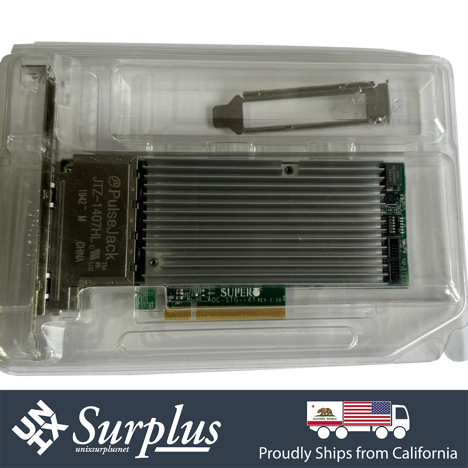 Supermicro AOC-STG-I4T 10GB RJ45 Quad Port PCIe x8 Server NIC Both Bracket