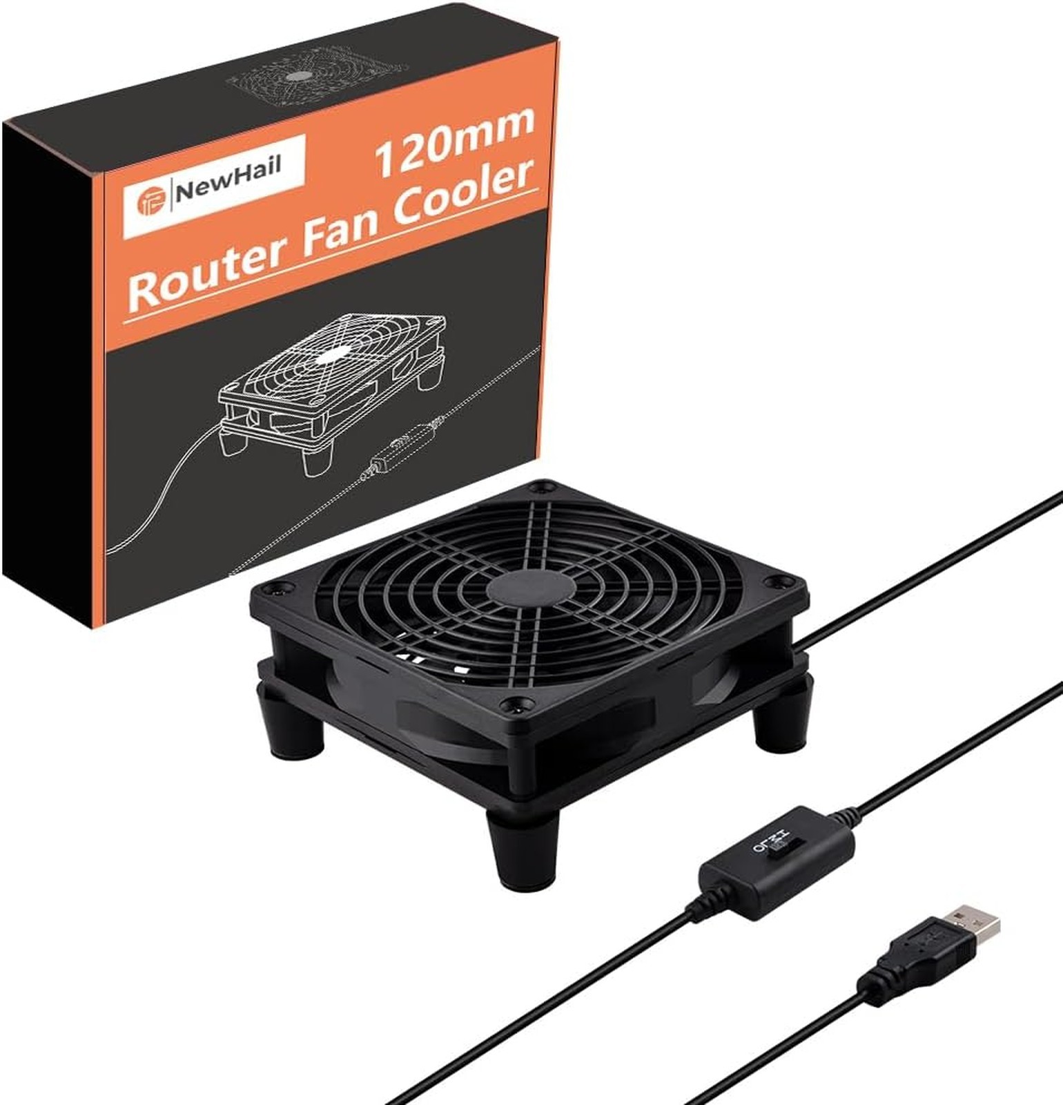 120mm USB Powered Cooler Fan with L M H Speed Controller for Router Modem TV Box