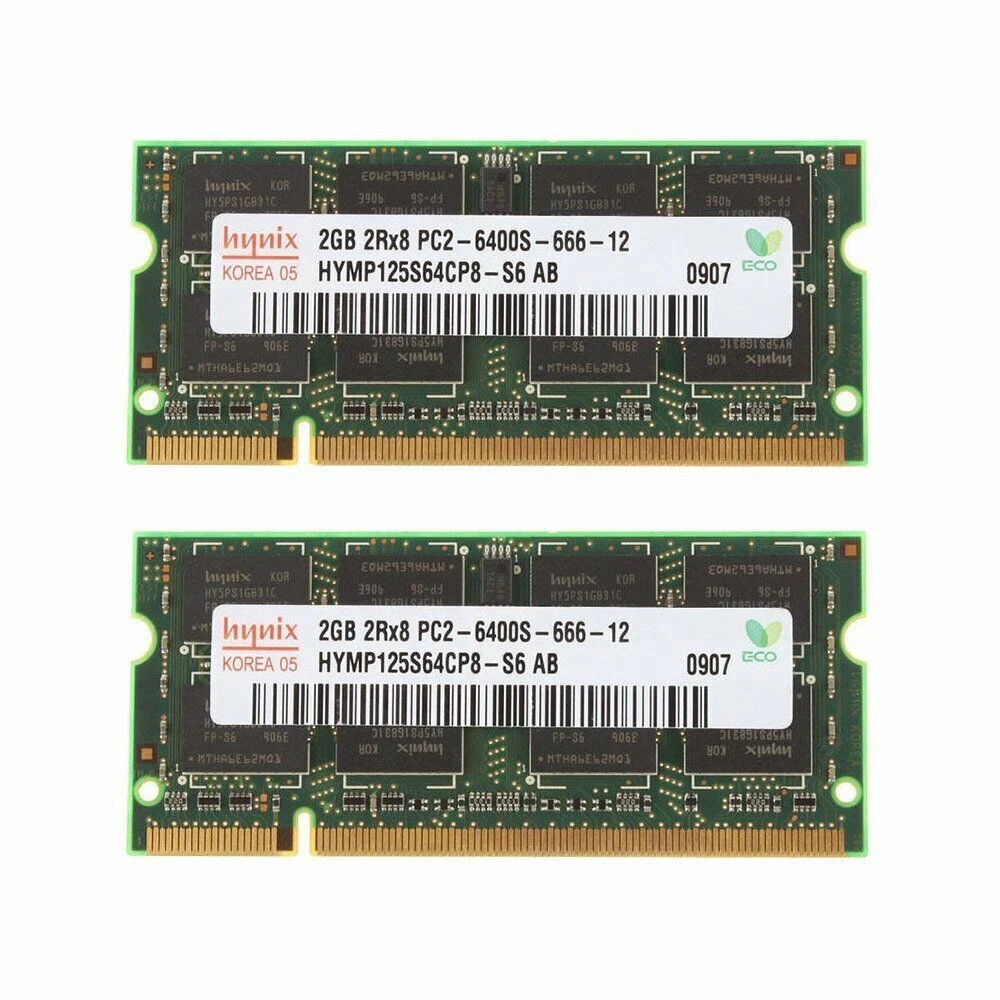 4GB Kit (2x 2GB) For Dell HP Lenovo Notebook DDR2 PC2-6400S Laptop RAM Memory