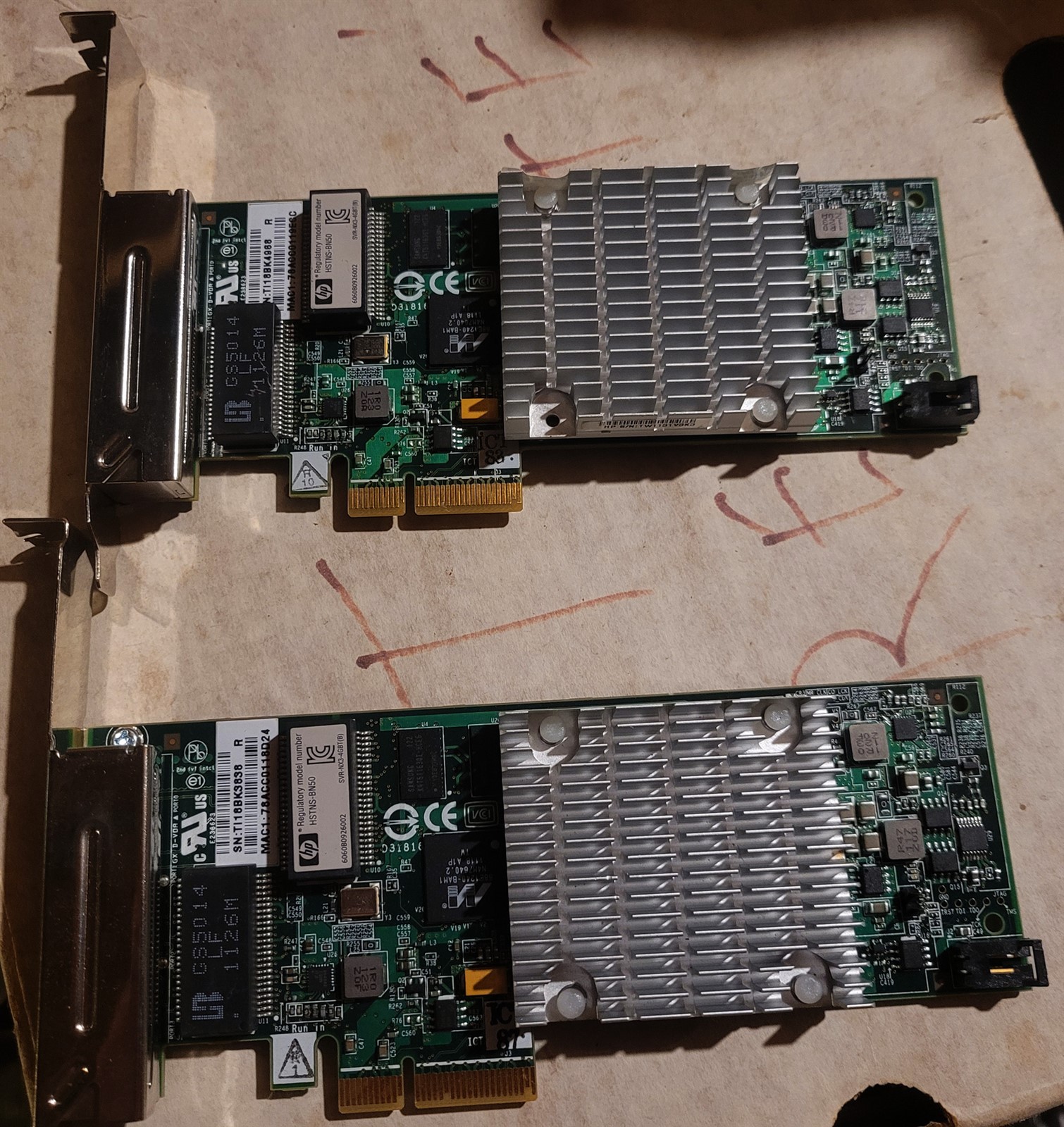 Lot of 2 – HP NC375T Quad Port 1Gb RJ45 PCIe Ethernet Server Adapter NIC