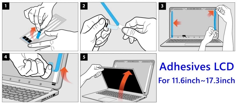 Adhesive Strips Tapes Sticky Double-Sided Easy Pull Tape Laptop Screen Display