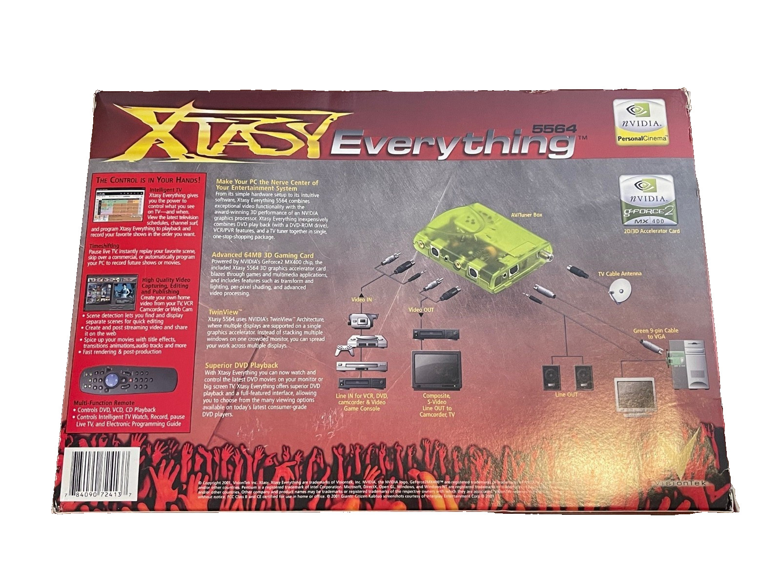 Open Box VisionTek Xtasy Everything 5564 GeForce2 MX400 Personal Cinema Graphics