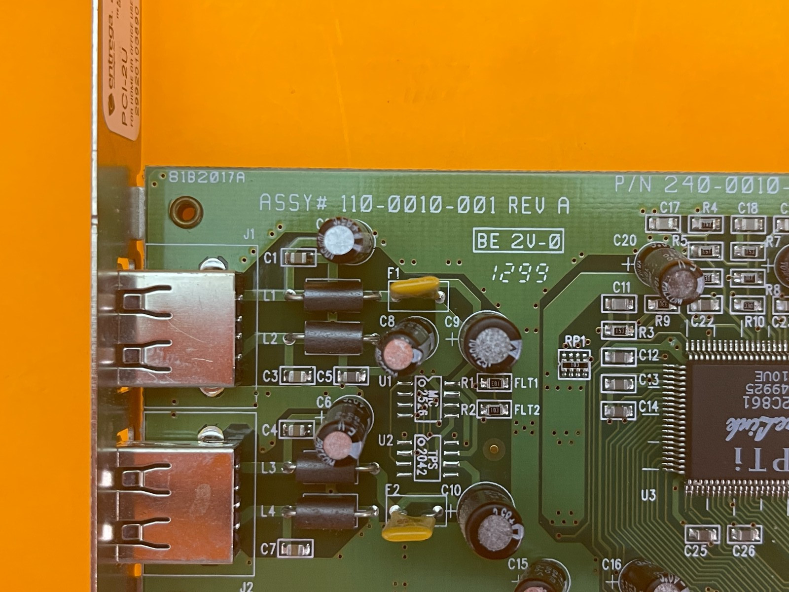 ENTEGRA PCI-2U 2 PORT USB CARD PCI PREOWNED SEE DESCRIPTION P/N 240-0010-001