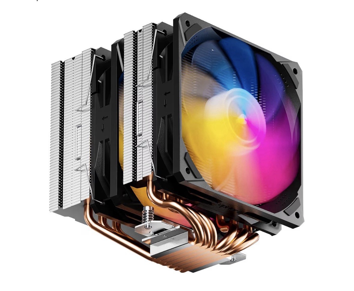 upHere D6SEC Dual Tower CPU Air Cooler with 6mm x 6 Copper Heat Pipes