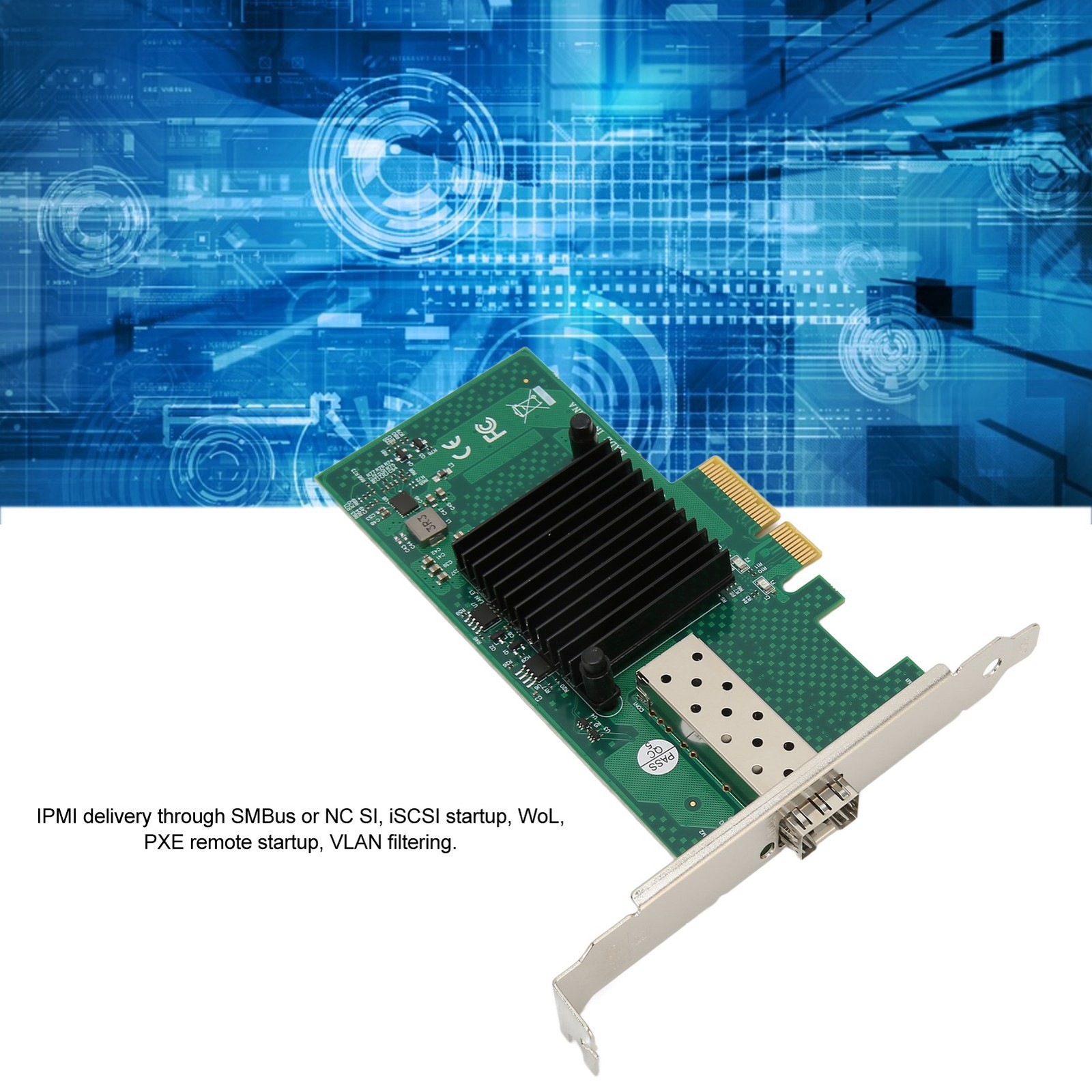 PCIe Network Card 10000Mbps PCI Express X4 5.0GT/s SFP LC Optical Fiber Gigabit