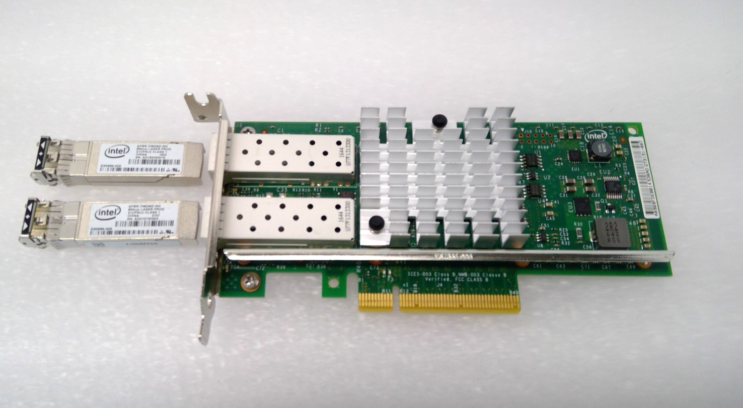 Dell 0942V6 942V6 Intel X520-DA2 Dual Port 10Gb SFP+ PCIe Server Adapter W/2 SFP