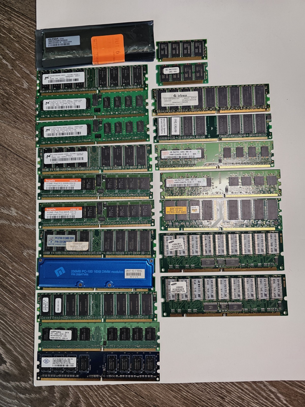 Vintage RAM Lot SDRAM DDR1 Memory Mix PC100 PC133 DDR400 Retro PC Build 10 Stick