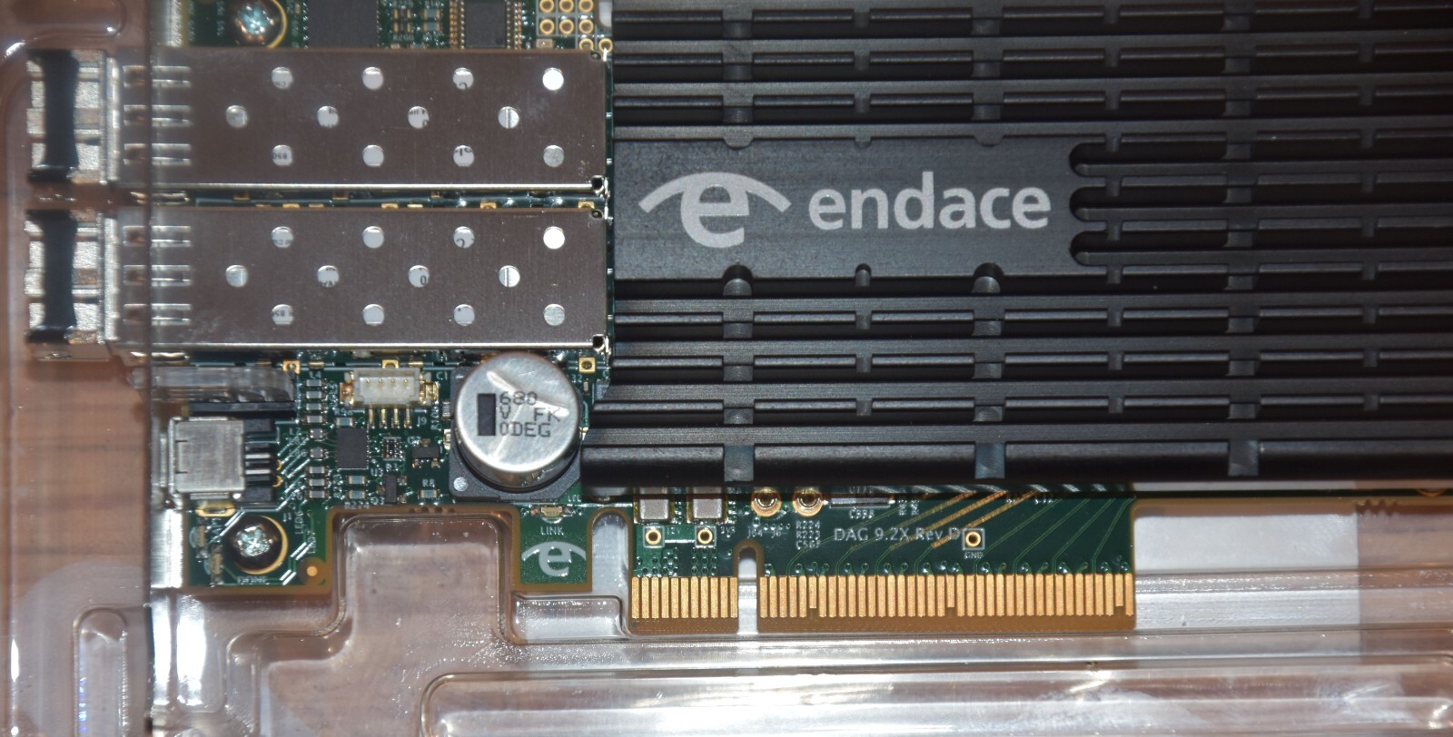 Endace DAG 9.2X REV D 2-Port 10Gb/s PCI-E 2.0 x8 SFP+ Data Capture Card + 2 SFP+