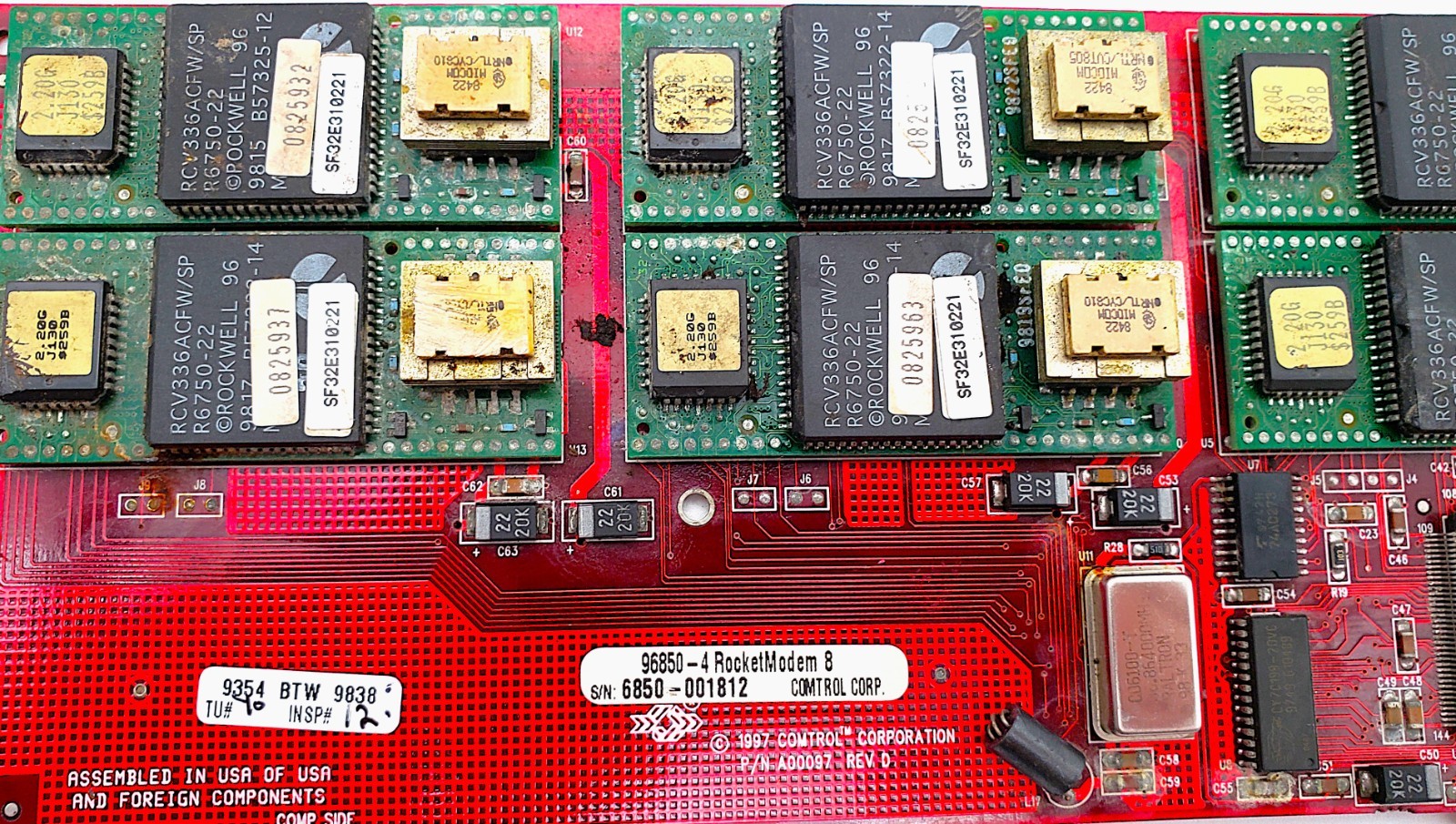 Comtrol Rocketmodem 8 | 33.6Kbps Modem ISA Card Fully Populated See Description
