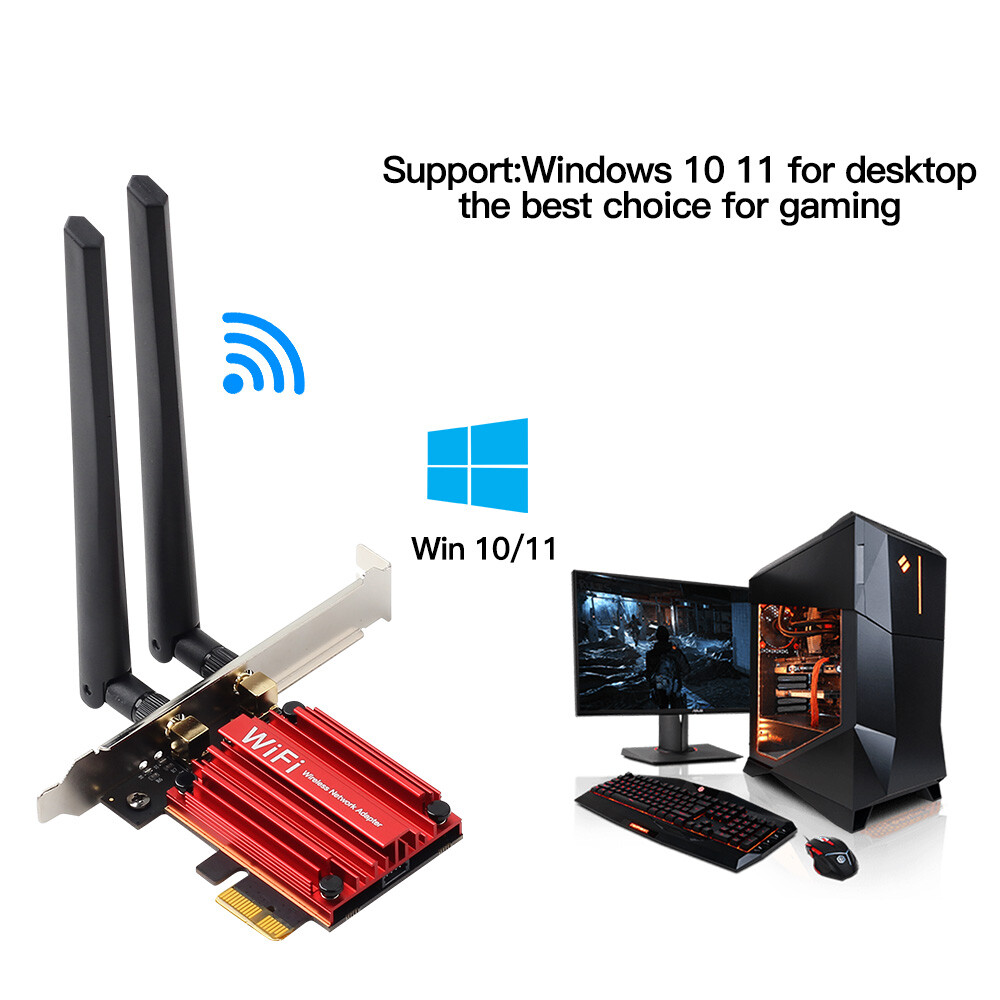 Desktop Gaming PCIe WiFi Card AX/AC Dual Band WiFi Bluetooth Network PCI Adapter