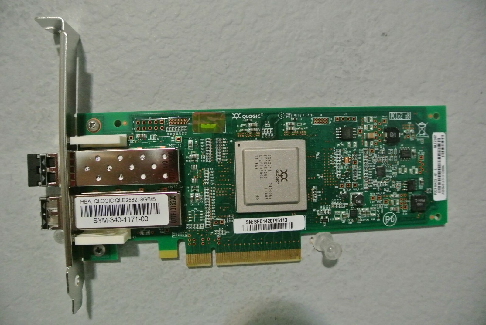 QLogic QLE2562 8GB Dual Port Fiber Channel FC PX2810403-01 w/ (2) SFP