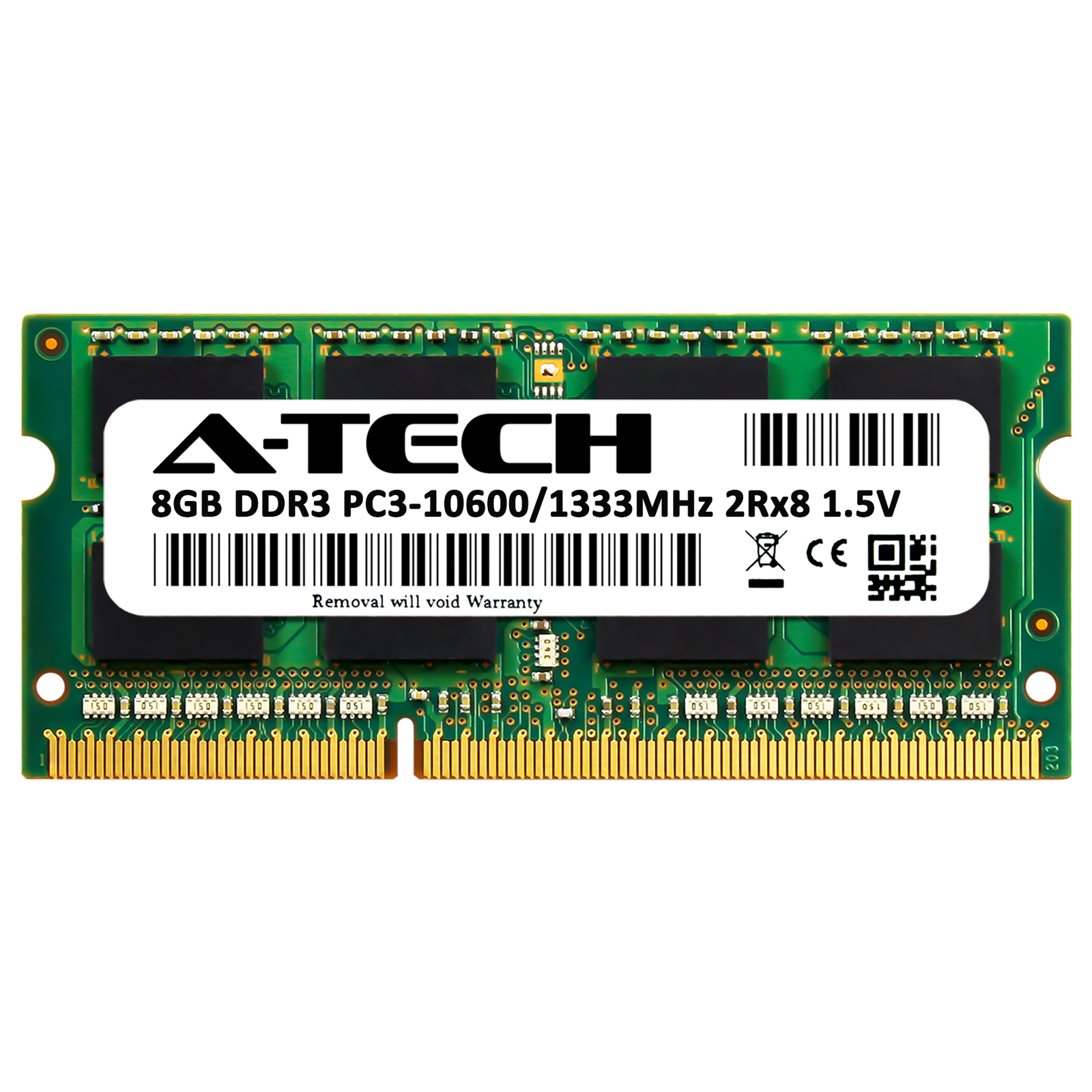 A-Tech 8GB PC3-10600 Laptop SODIMM DDR3 1333MHz 204pin Notebook Memory RAM 1x 8G