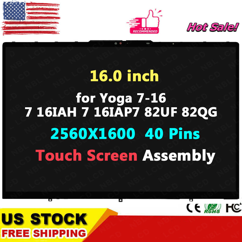 Touch Screen Assembly for Yoga 7 16IAH7 5D10S39808 LCD Display 2560×1600 40 Pins