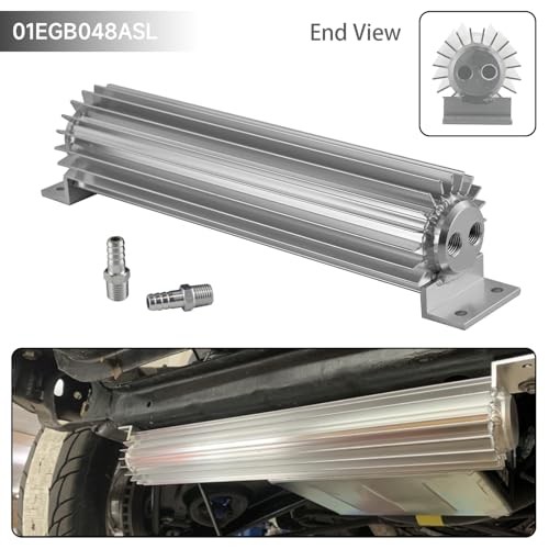 Universal 12” Aluminum Dual Pass Finned Transmission Oil Cooler W/Fittings
