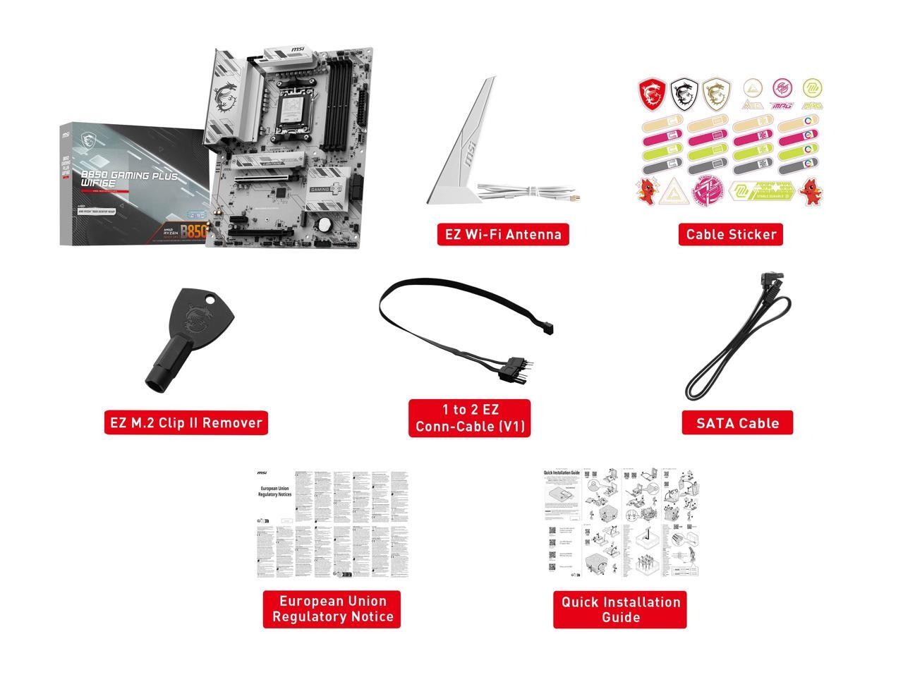 MSI B850 GAMING PLUS WIFI6E AM5 AMD B850 SATA 6Gb/s 5G Network Wi-Fi7 DDR5 Mothe