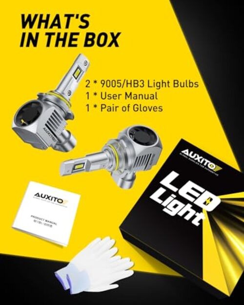 Bulbs, 44000LM 6500K Cool White, Direct Replacement HB3/Light Bulbs with 9005
