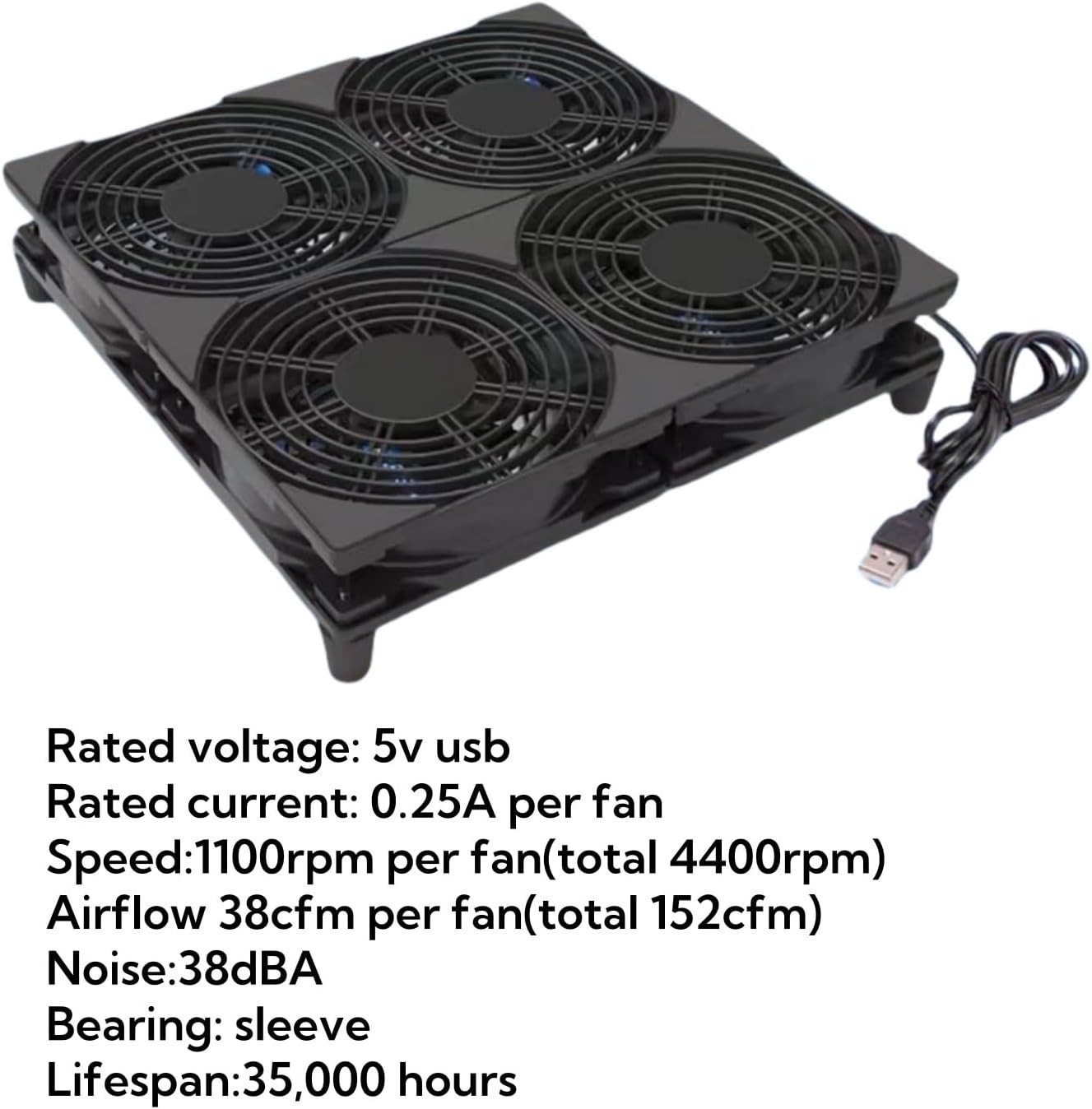 Portable 5V USB Powered Cooling Fan Set – 4 Individual Fans for Maximum Airflow