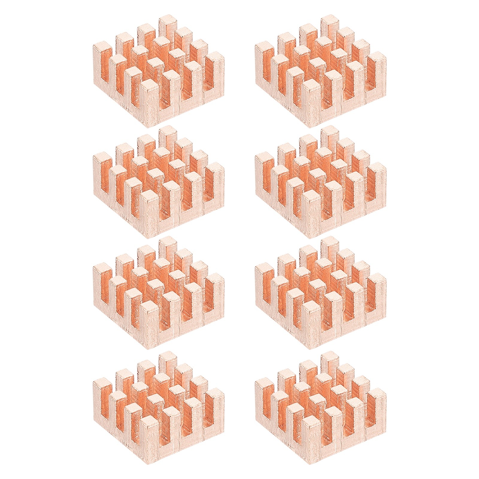 8 Pcs Copper Heatsink 12x12x6mm, Heat Sink Cooler Radiator for Raspberry Pi