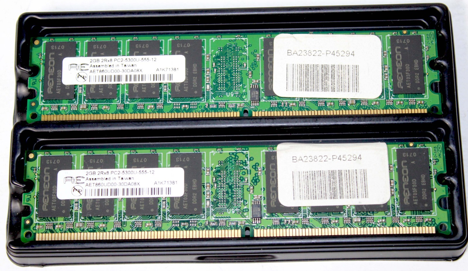 RENCON 2GB 2Rx8 PC2-5300U-555-12 AET860UD00 DESKTOP MEMORY PAIR