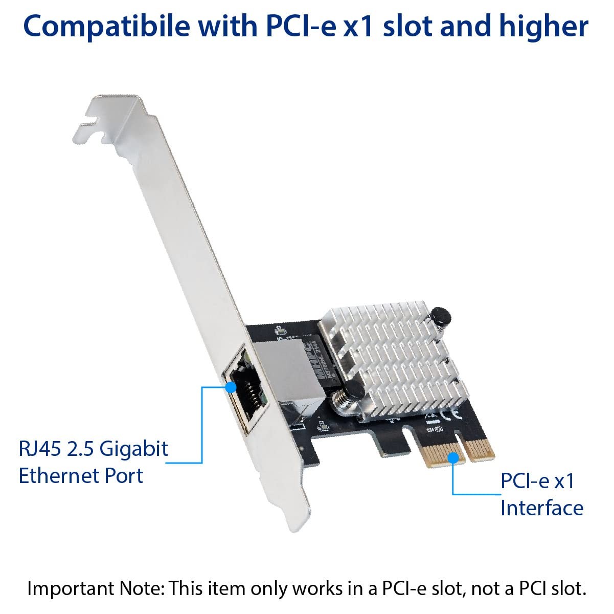 Intel Ethernet Controller I225 2.5G PCI Express Network Interface Adapter Card
