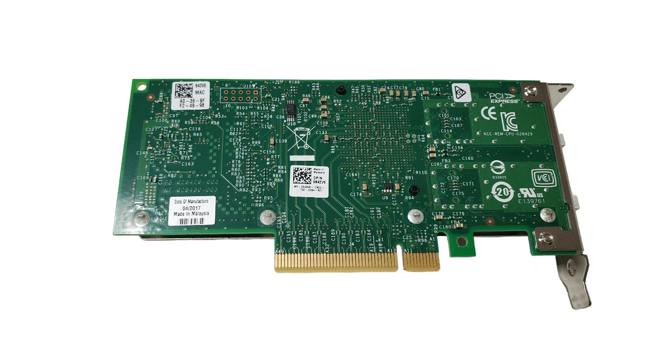 Dell 942V6 Intel X520-DA2 Dual Port 10Gb Network Adapter HH Bracket No SFP