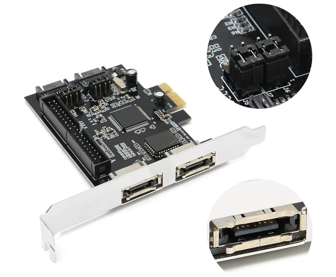 PCIe to 2x SATA2.0 + IDE 40pin + 2x ESATA hard disk controller adapter raid card