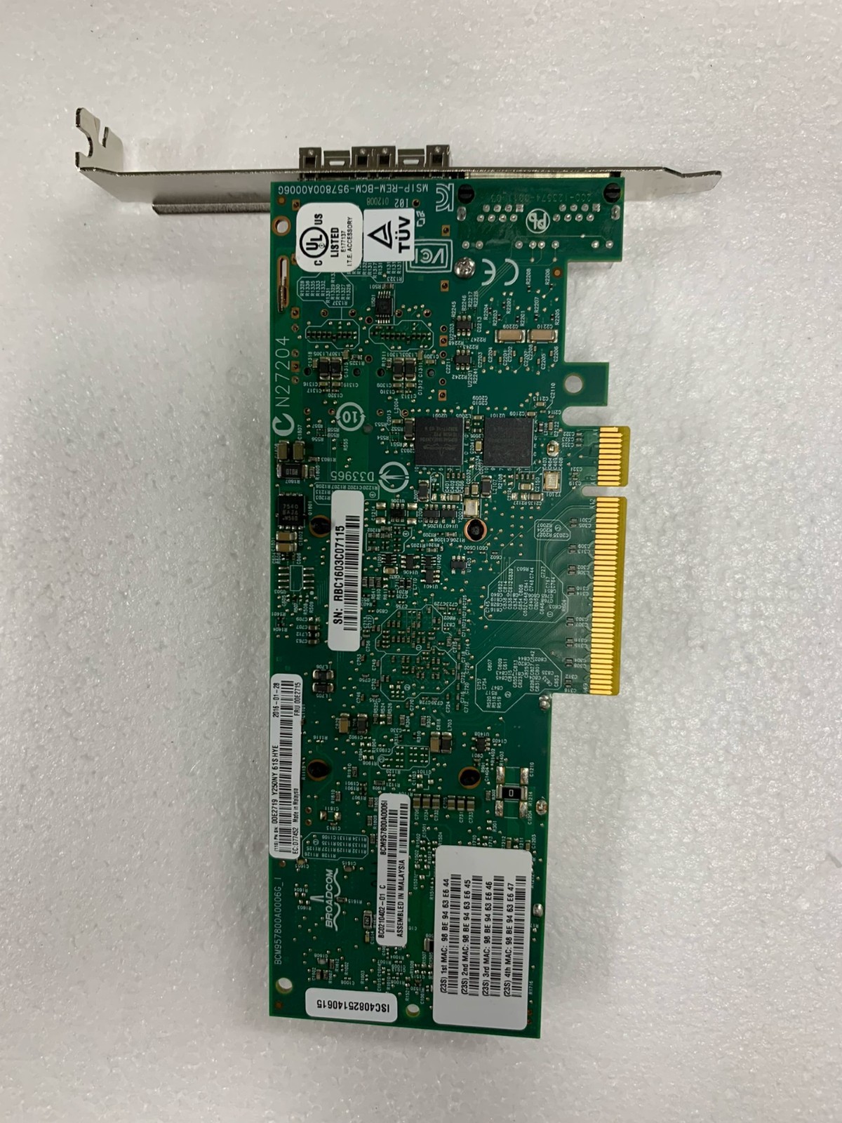 IBM EN0SEN0U 00E2719 00E2715 4-Port (10 Gb + 1 GbE) SR+RJ45 Network Card