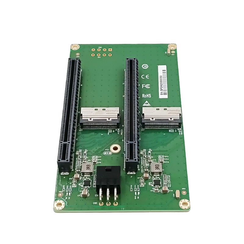 Dual MCIO 8I to 2* PCIe5.0 x16 slot riser card with ATX 2*3 pin GPU Power Connec