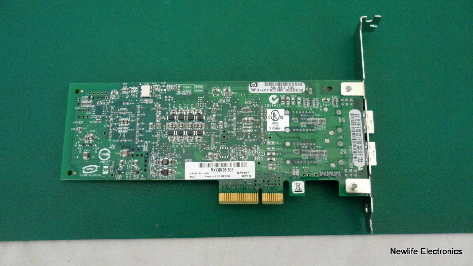 HP 407621-001 Qlogic PCIe x4 2-port 4Gb Optical LC Host Bus Adapter AE312-60001