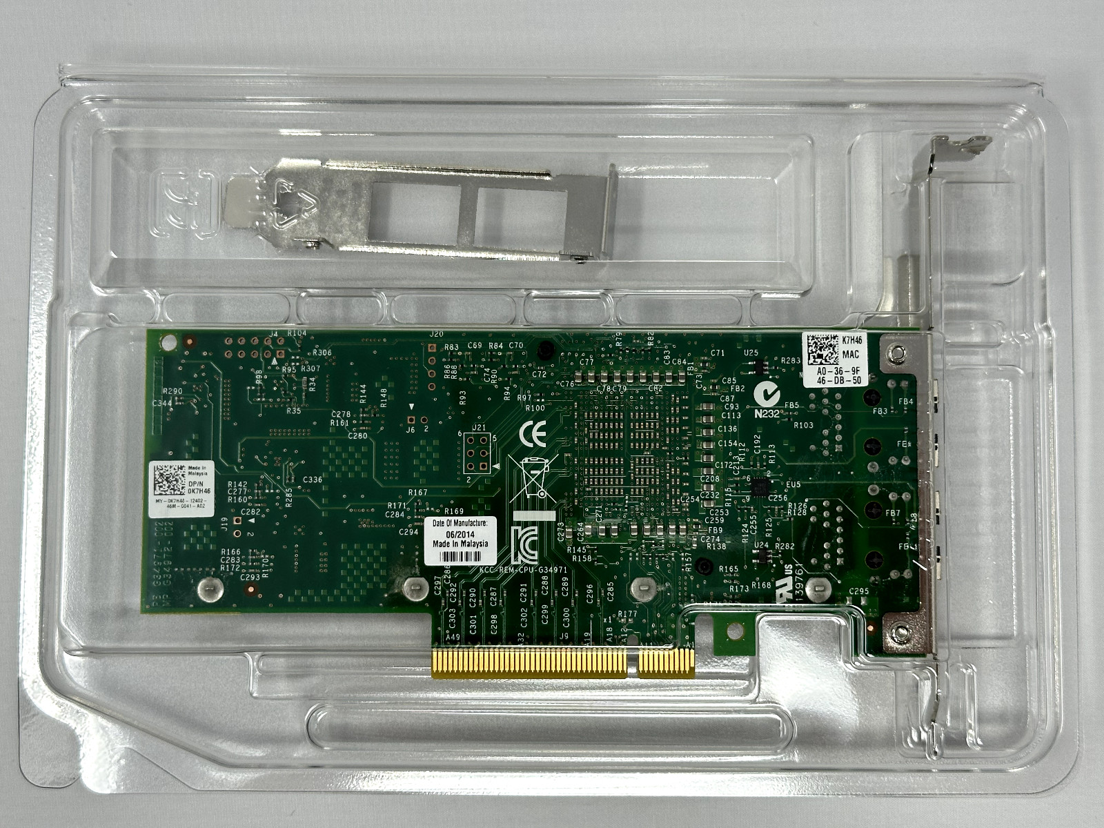 Both brackets DELL INTEL X540-T2 10GB 2P DUAL PORT NIC NETWORK K7H46 3DFV8