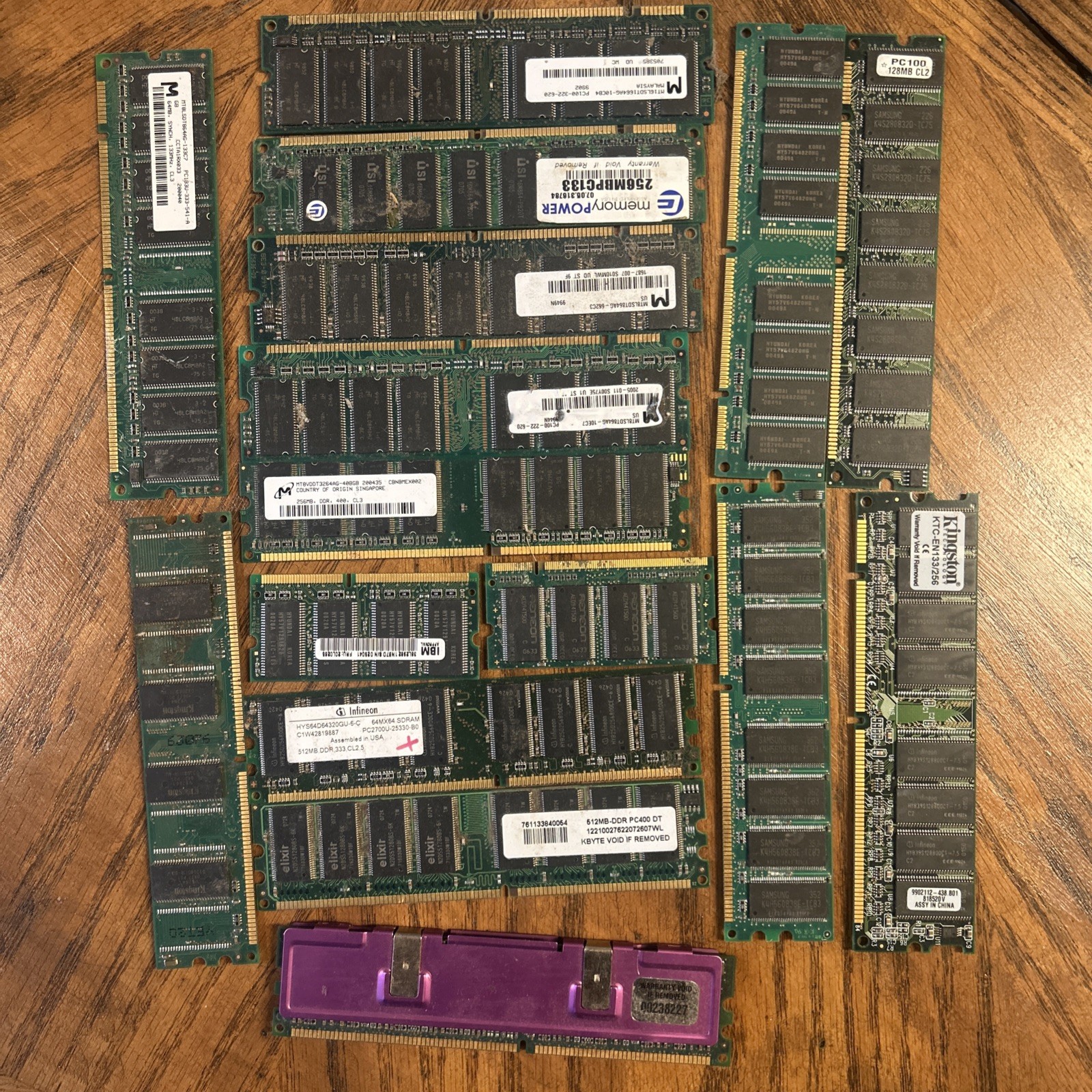 Lot Of 16 RAM modules memory card Used Unknown Origin Untested
