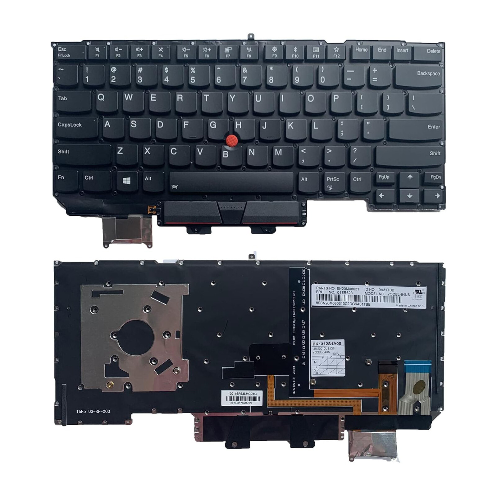 New US Keyboard Backlit for Lenovo Thinkpad X1 Carbon 5th 6th 7th 8th 10th Gen