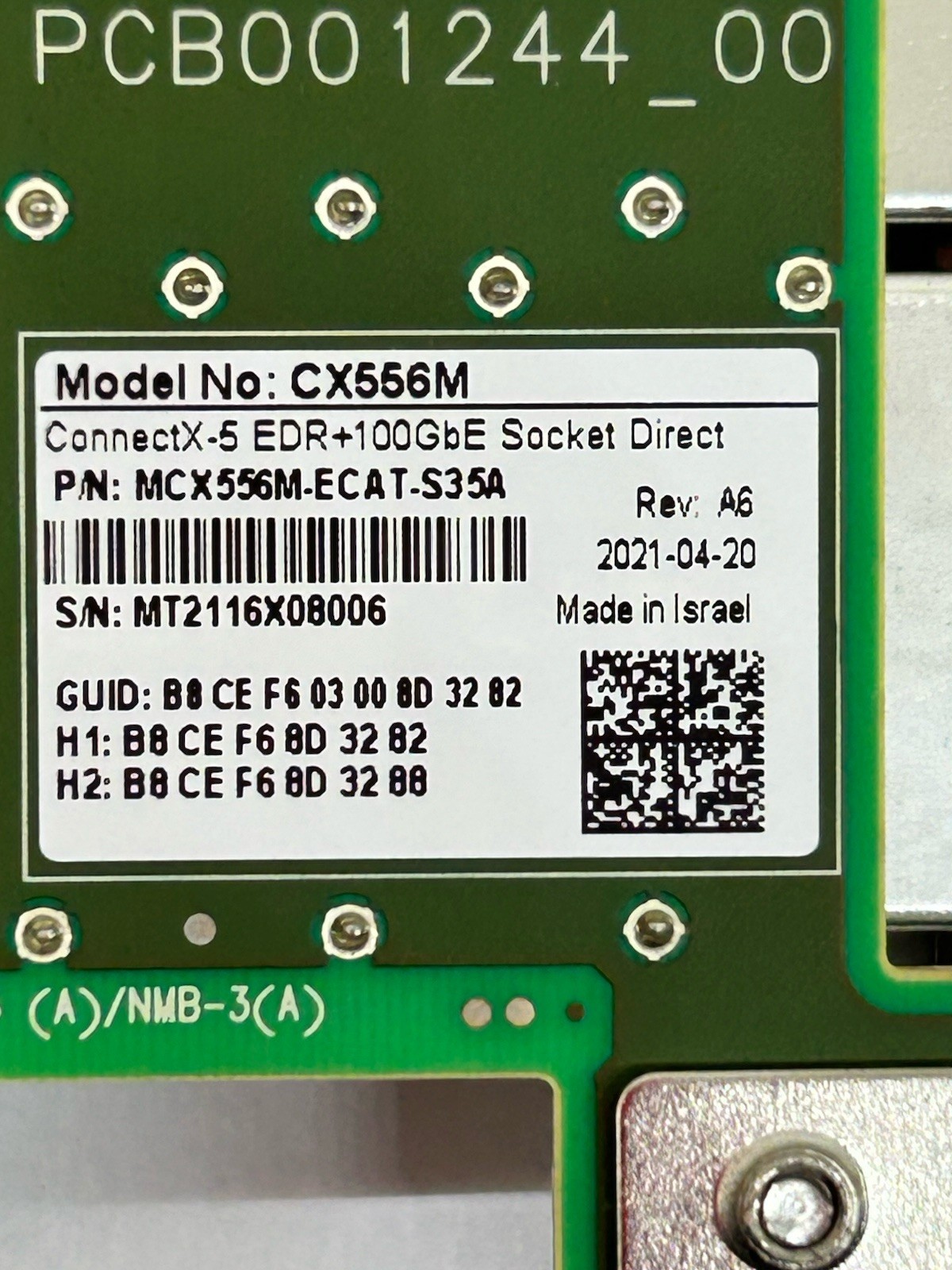 Mellanox MCX556M ConnectX-5 EDR + 100GbE Adapter Card MCX556M Full Height